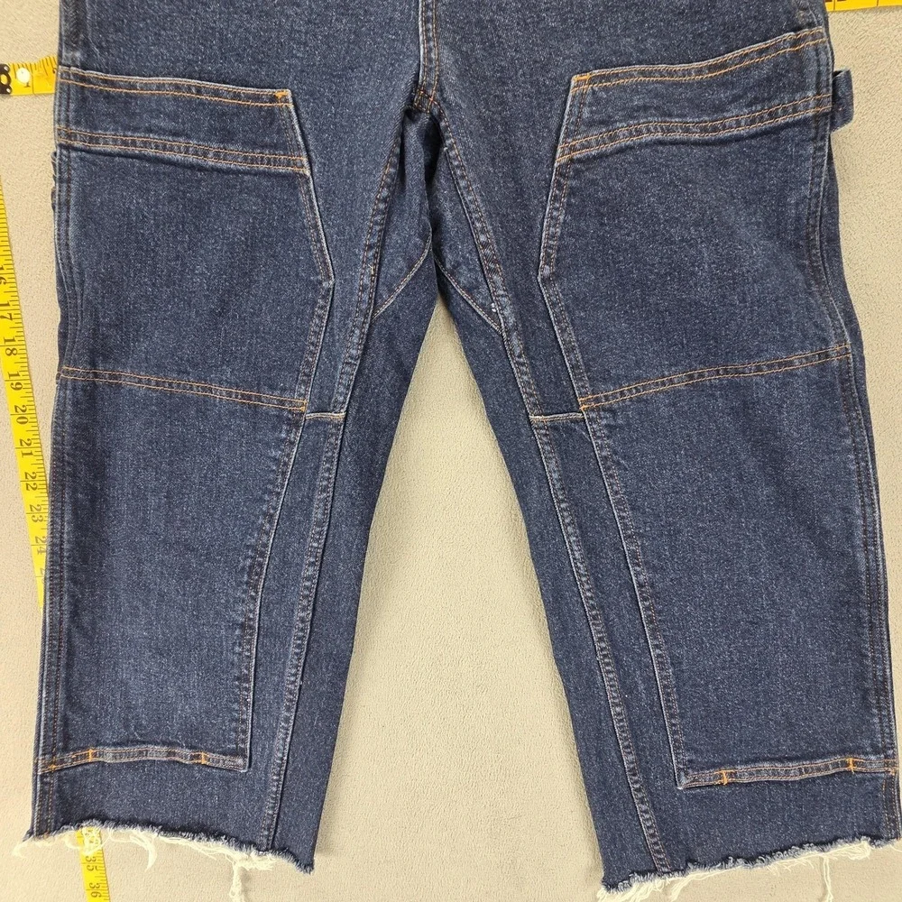 Ripton Jeans Mens 29 Blue Sport Utility Pant Workwear Zip Fly Raw Hem Panel Knee